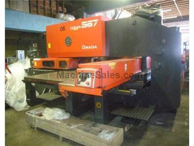 55 Ton, AMADA, COMA 567 58 STA., 2 A/I, FANUC O4PC, AIR BLOW, MFG:2001