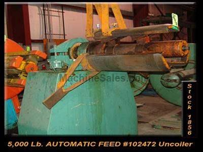 10,000 Lb. x 18" AUTOMATIC FEED #102472 Uncoiler 10,000 Lb. x 18" AUTOMATIC FEED #102472 Uncoiler
