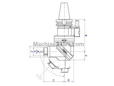 Hold well 45 degree angle head for horizontal boring mills, milling machines and machining centers