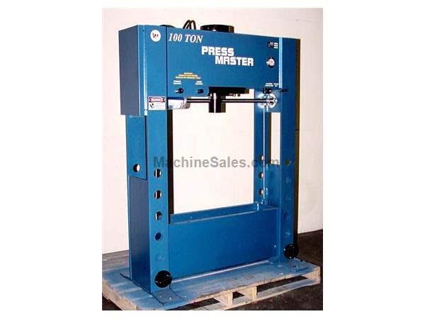 100 Ton 12&quot; Stroke Pressmaster HFP-100 H-FRAME HYDRAULIC PRESS, Double Acting, Powered Lift Table