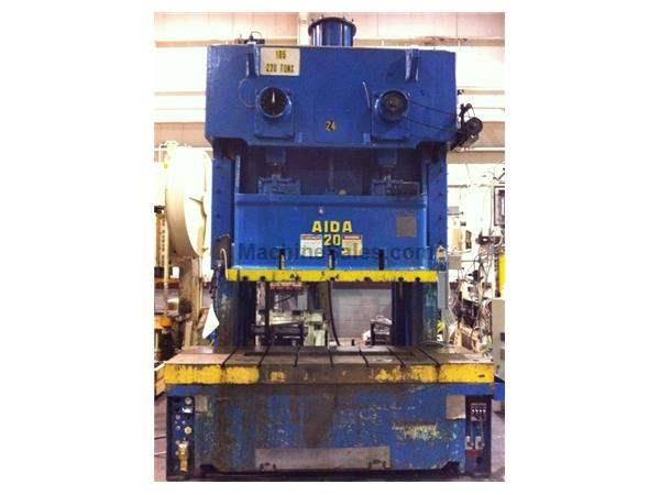 220 Ton, AIDA C2-20, 10"Str, 20" SH, 4" ADJ, 109" X 33" BA, 25-45 220 Ton, AIDA C2-20, 10"Str, 20" SH, 4" ADJ, 109" X 33" BA, 25-45