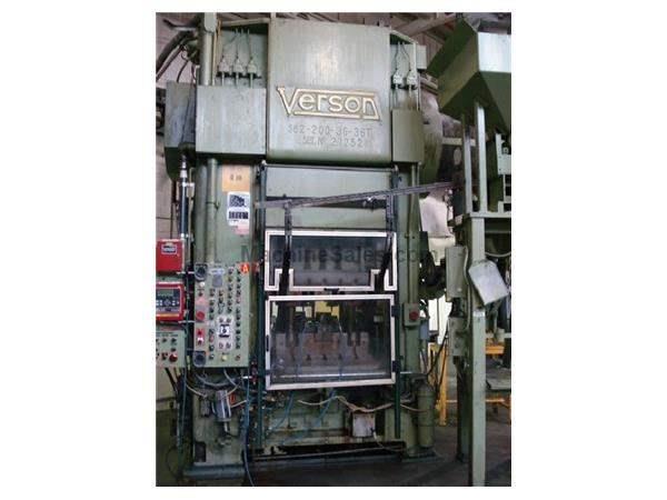 200 Ton, VERSON SE2-200-36-36T, 8"STR, 27"SH, 6"ADJ, 36X36BA, 40-80SPM 200 Ton, VERSON SE2-200-36-36T, 8"STR, 27"SH, 6"ADJ, 36X36BA, 40-80SPM