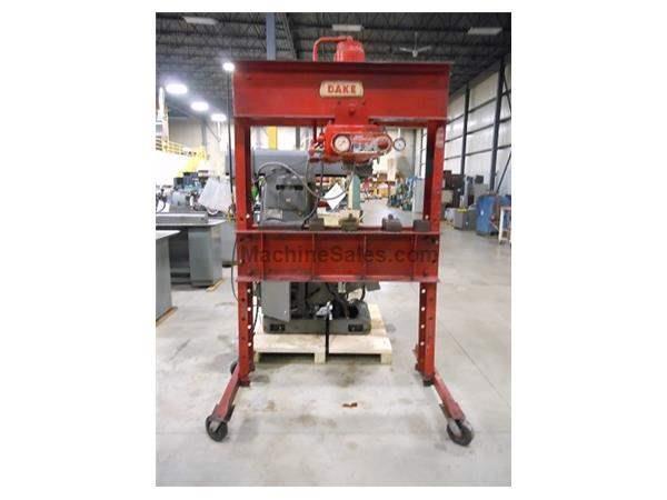 DAKE MODEL 6-575 DUAL ACTING AIR HYDRAULIC H-FRAME PRESS, 75 TON