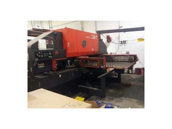 33 Ton, AMADA, PEGA 357 FANUC 18P, 40sta., 2 A/I,THIN STYLE, MFG: 1992