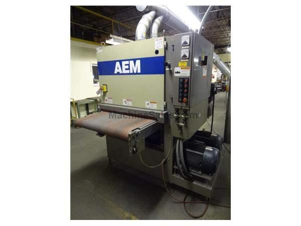 37" Width AEM 502-37APMD BELT GRINDER, WET DUST COLLECTOR, DRY MACHINE, TWO HEADS