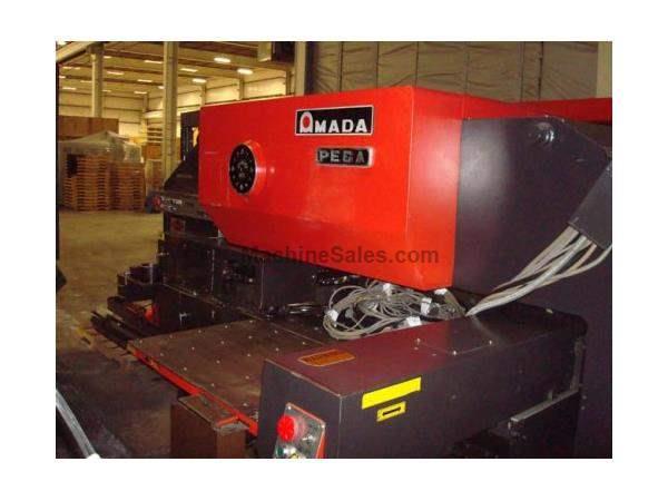 33 Ton, Amada, Pega 345K Fanuc 6M, 58 Sta., 2 A/I, Mfg:1988