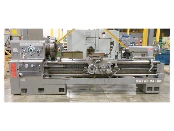 MAZAK HEAVY-DUTY 24 GAP BED ENGINE LATHE, 24" X 80"