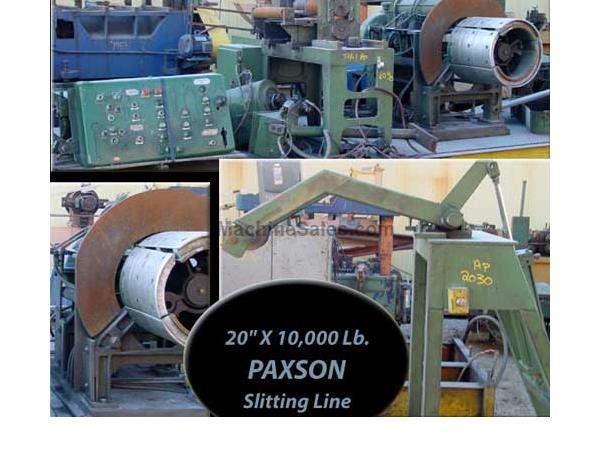 20" x 3.75" X 10,000 Lb PAXSON SLITTING LINE 20" x 3.75" X 10,000 Lb PAXSON SLITTING LINE