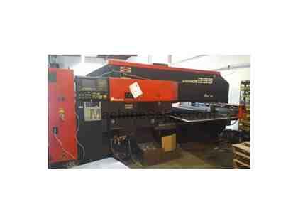 22 Ton, AMADA,VIPROS 255,FANUC 18P,31 STA.,3 A/I, MFG:1997 BRUSH TABLE 22 Ton, AMADA,VIPROS 255,FANUC 18P,31 STA.,3 A/I, MFG:1997 BRUSH TABLE