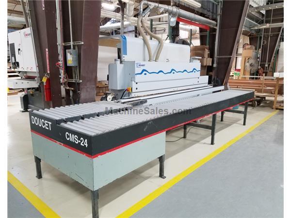 Used BRANDT KDN-520 Optimat Automatic Edgebander with Doucet CMS-24-G Return Conveyor Used BRANDT KDN-520 Optimat Automatic Edgebander with Doucet CMS-24-G Return Conveyor