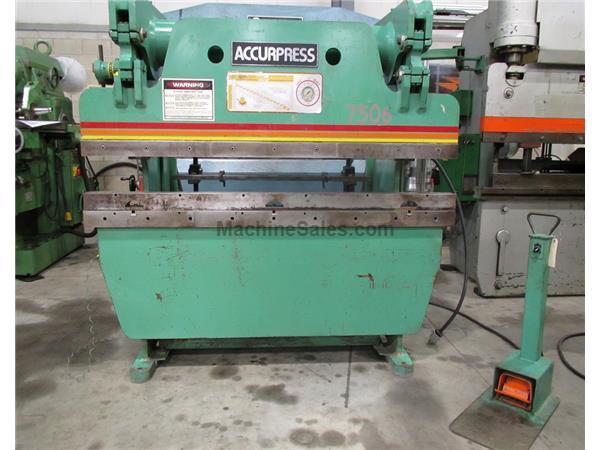 1983 ACCURPRESS MODEL 7506 HYDRAULIC PRESS BRAKE, 6’ X 50 TON 1983 ACCURPRESS MODEL 7506 HYDRAULIC PRESS BRAKE, 6’ X 50 TON