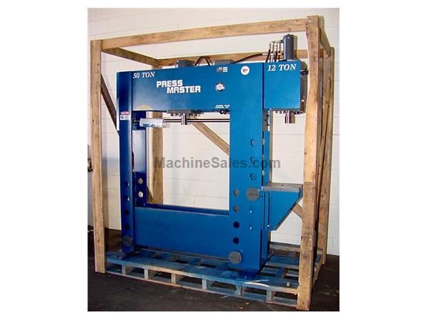 50 Ton 12" Stroke Pressmaster HFBP-50/12 H-FRAME HYDRAULIC PRESS, w/12 Ton C-Frame Br