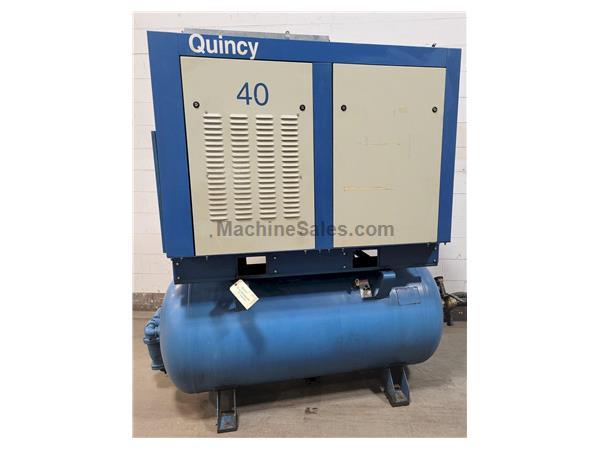 40 HP QUINCY #QST40ACA32SS ROTARY SCREW TANK MOUNTED AIR COMPRESSOR