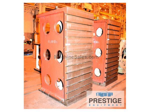 (2) 37.5"x 48" x 84.5" Cast Iron T-Slotted Angle Plates, Mat
