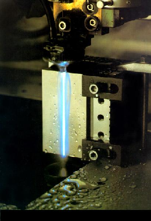 wire electro discharge machine in action