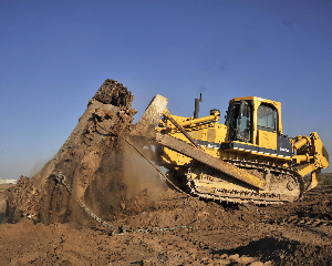 bulldozer in action