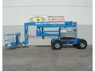 Articulated Boomlift, 60 Foot Reach Height, 34 Foot Horizontal Reach, Basket and Ground Controls