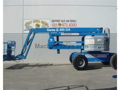 Articulated Boomlift, 60 Foot Reach Height, 34 Foot Horizontal Reach, Basket and Ground Controls