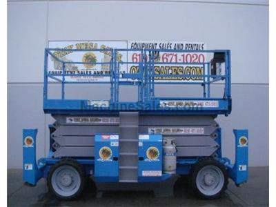 Rough Terrain Scissor Lift, Dual Fuel, 43 Foot Platform Height, 49 Foot Working Height, Pneumatic Tires