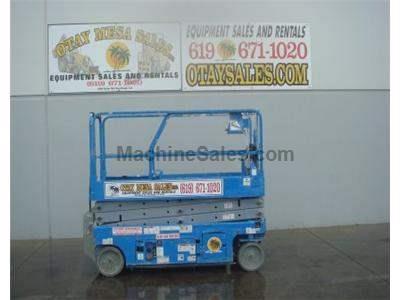 Scissor Lift, Narrow 32 Inch Width, 26 Foot Working Height, Deck Extension, Power to Platform