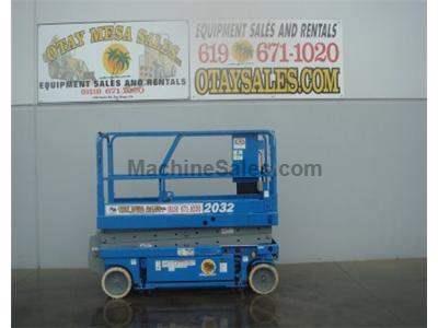 Scissor Lift, Narrow 32 Inch Width, 26 Foot Working Height, Deck Extension, Power to Platform