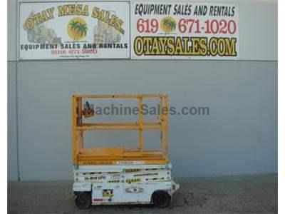 Scissor Lift, 20 Foot Working Height, 14 Foot Platform Height, Deck Extension, 24v, 670 LB Capacity