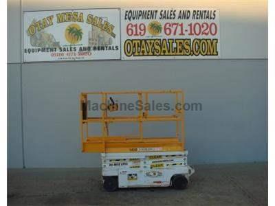 Scissor Lift, 20 Foot Working Height, 14 Foot Platform Height, Deck Extension, 24v, 670 LB Capacity