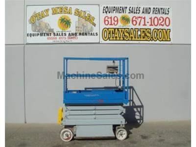 Electric Scissor Lift, Narrow 32 Inch Width, 25 Foot Working Height, Deck Extension