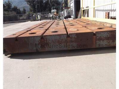 Used 2.6m x 4.6m x 300mm (8.5' x 15' x 12&quot;) t-slotted cast iron floor plate