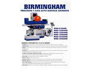 10" Width 20" Length Birmingham WSG-1020AHD 3 Axis Automatic SURFACE GRINDER, Ma