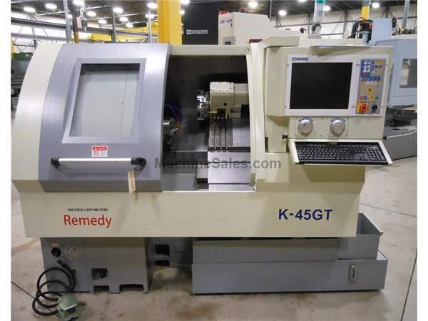 NEW REMEDY MODEL K-45GT SLANT BED GANG STYLE CNC LATHE WITH CENTROID T39W C