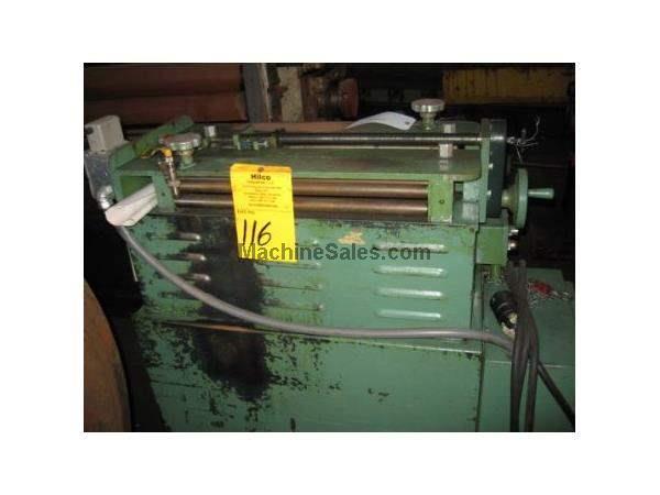 GAUER No. 6H20NC 20&#034; THRU-FEED COIL STRIP EDGE DEBURRING MACHINE