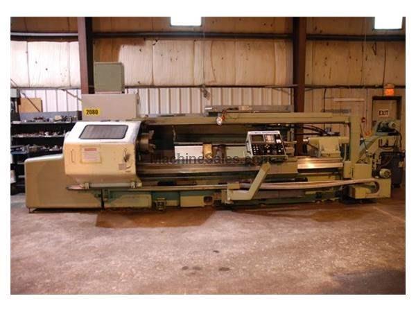 OKUMA LH-35 CNC FLAT BED LATHE RETROFITED IN 1995 BY OLYMPIA ENGINEERING