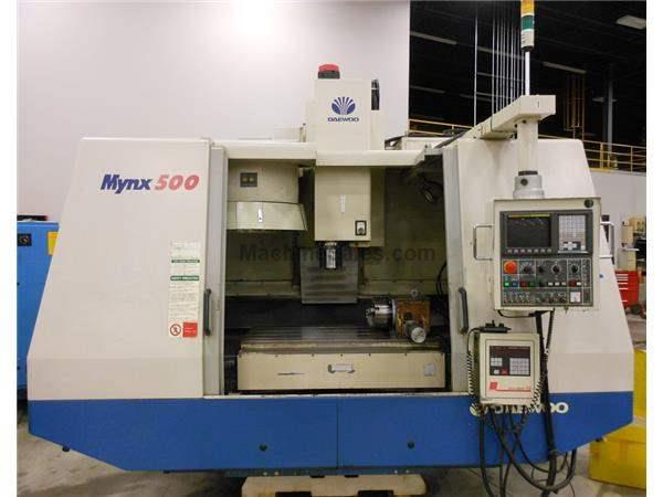 2001 DAEWOO MYNX 500 CNC 4-AXIS VMC WITH FANUC 21M, 40&quot; X 20&quot; X 2