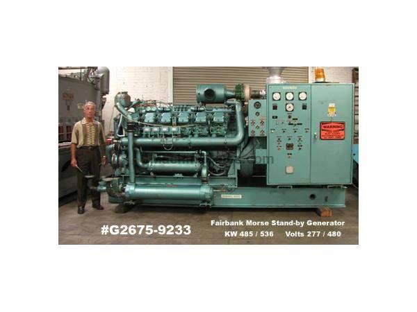 FAIRBANK MORSE MODEL 500T-12V STAND BY DIESEL GENERATOR: STOCK: #58852