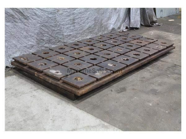 120" X 57" X 4" CAST IRON CROSS T-SLOTTED PLATE: STOCK #59444 120" X 57" X 4" CAST IRON CROSS T-SLOTTED PLATE: STOCK #59444