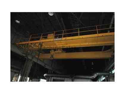 50 TON x 37' SPAN P & H TOP RUNNING DOUBLE GIRDER OVERHEAD BRIDGE CRANE