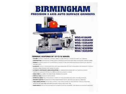 12&quot; Width 25&quot; Length Birmingham WSG-1225AHD 3 Axis Automatic SURFACE GRINDER, Magnetic Chuck Included