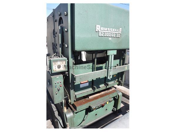 300 Ton, Rousselle # B2-300-60-30 , 4&quot;, air counterbalances, reinforced box bed, A/C, #A3359