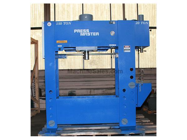 150 Ton 16&quot; Stroke Pressmaster HFBP-150/20 MWH H-FRAME HYDRAULIC PRESS, w/20 Ton Broach  Moveable Workhead