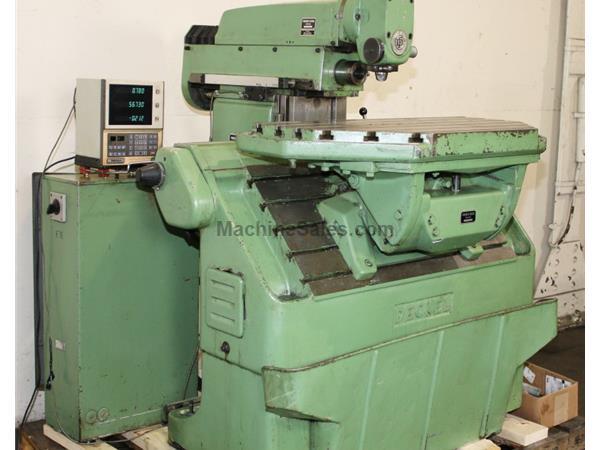39&quot; Table 4HP Spindle Deckel FP3L UNIVERSAL MILL, Universal Table,Horizontal  Vertical Spindles