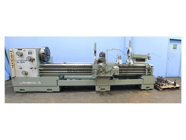 24&quot; Swing 120&quot; Centers Lansing G-24 ENGINE LATHE, Inch/Metric,Gap,4&quot; Hole,34 Jaw,Steady,25HP