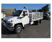 2008 GMC C5500 12 ft. Aluminum Stake / Flatbed Fleet Pressure Wash Truck CA