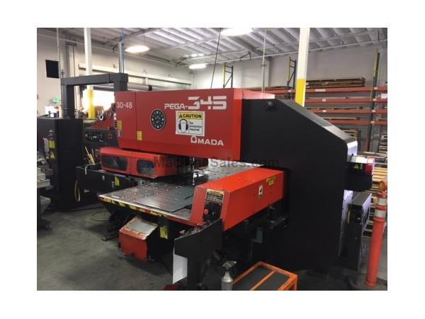 33 TON AMADA PEGA 345Q TURRET PUNCH W/FANUC O4PC CNC CONTROL MFG: 1998