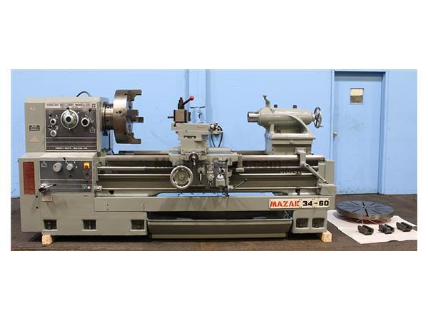 34&quot; Swing 60&quot; Centers Mazak REX 34-60 ENGINE LATHE, Inch/Metric,34 Jaw,Follow  Steady,4&quot; Hole,