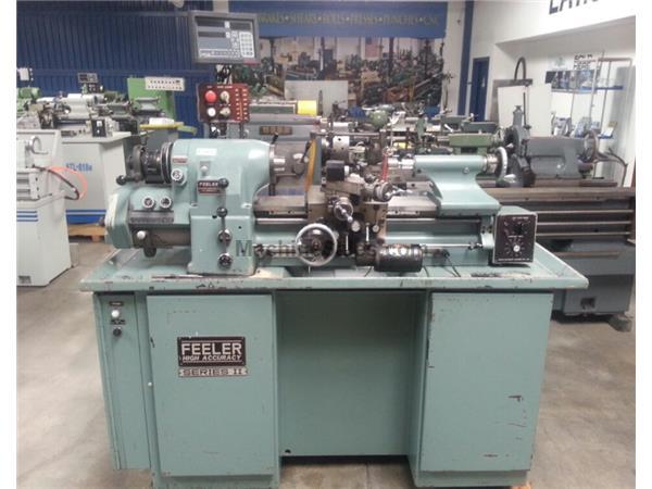 Feeler # FTL-618EM , precision lathe, 11&quot; x 18&quot;, in/mm threading, 5C collet, coolant system, Newall DP700 2-Axis DRO, #A5400