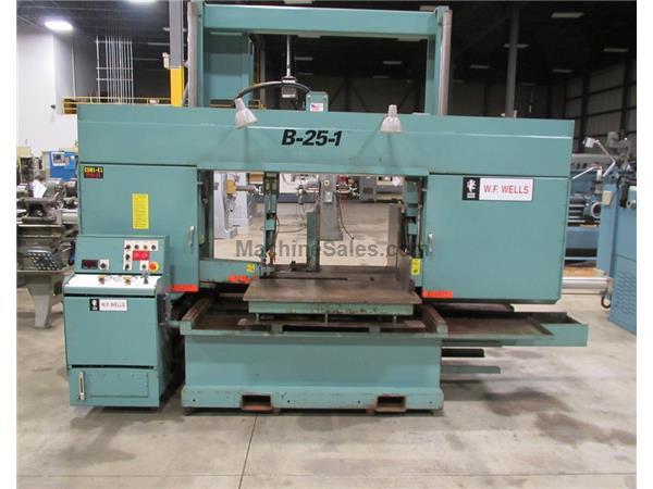 2011 WF WELLS B-25-1 SEMI AUTO DUAL COLUMN HORIZONTAL BANDSAW, 25&quot; X 4