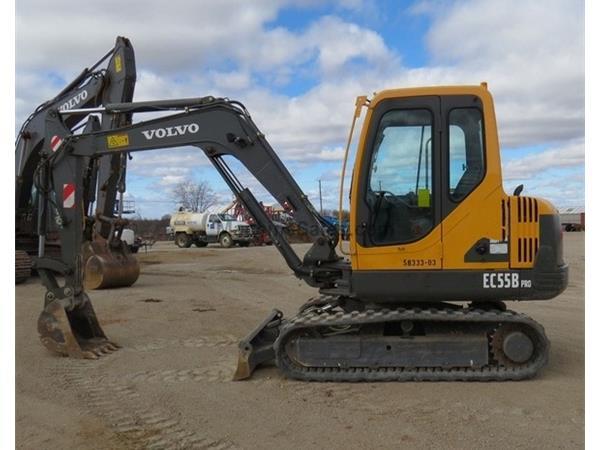 Volvo EC55B PRO Mini Excavator Dozer A/C Cab Aux Backhoe