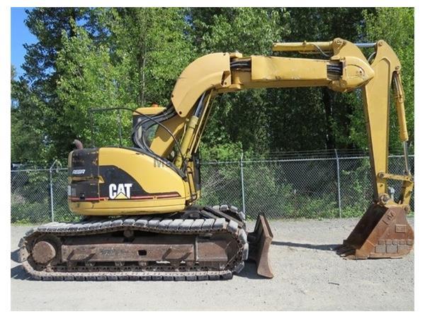 Caterpillar 313B SR Hydraulic Excavator Offset Boom Rubber Tracks Cab A/C