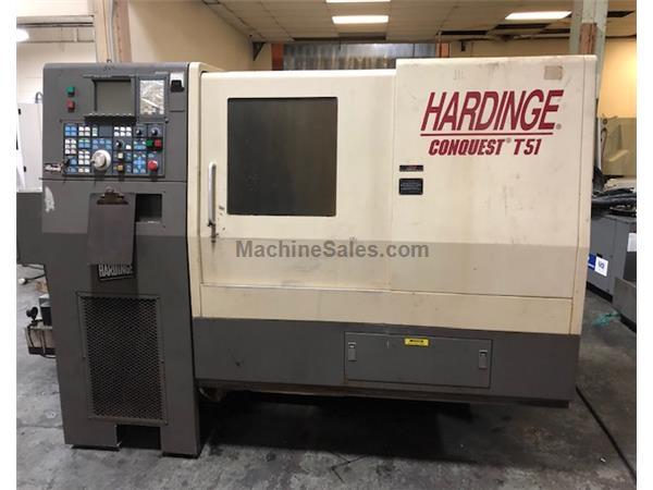 26" Swing 22.87" Centers Hardinge Conquest T-51 CNC LATHE, Fanuc 18T, 20C Collet 26" Swing 22.87" Centers Hardinge Conquest T-51 CNC LATHE, Fanuc 18T, 20C Collet